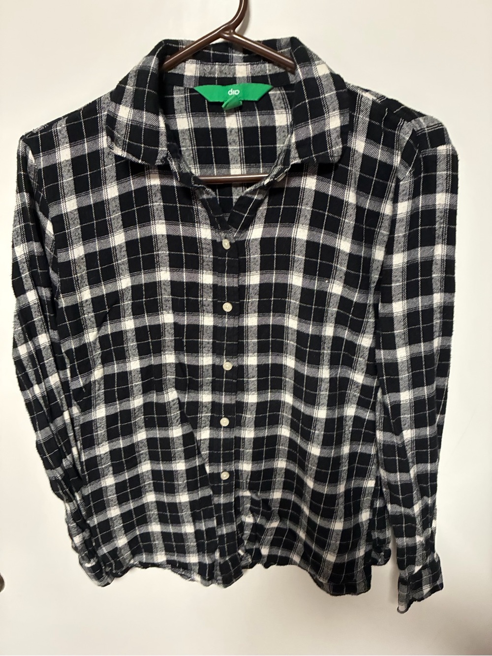 dip Black and White Plaid Button-Down Shirt